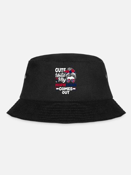 Norway Norwegian Cute Until My Norwegian Comes - Bucket Hat - black