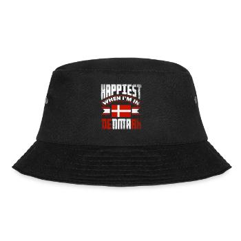Denmark Danish Denmark Flag Happiest When Im In - Bucket Hat - black - Front - Lela (165cm)