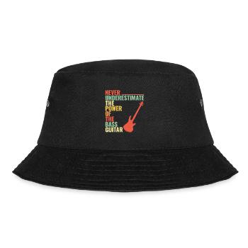 NEVER UNDERESTIMATE THE POWER OF THE bass guitar - Bucket Hat - Schwarz - Vorne - Lela (165cm)