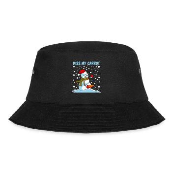 Lustiger Schneemann Spruch Küss meine Karotte - Bucket Hat - Schwarz - Vorne - Lela (165cm)