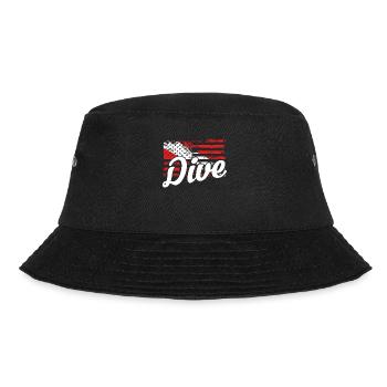 Tauchgang Unter Amerikanischer Flagge - Bucket Hat - Schwarz - Vorne - Lela (165cm)