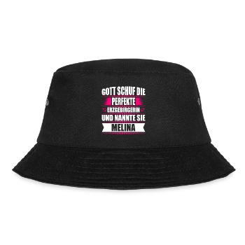 Erzgebirge Frau Namen Sachsen Melina - Bucket Hat - Schwarz - Vorne - Lela (165cm)