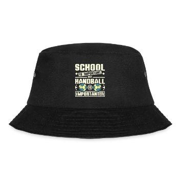 School is important but handball is importanter - Bucket Hat - Schwarz - Vorne - Lela (165cm)