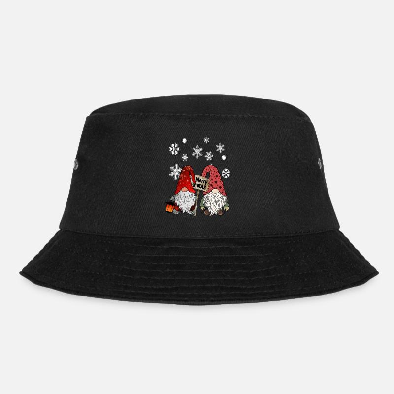 Gnom Weihnachts Wichtel mit Schneeflocken - Bucket Hat - Schwarz