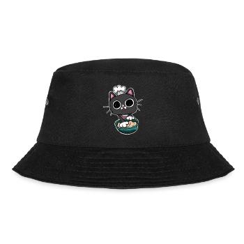 Kitty making Biscuits Cat Black - Bucket Hat - black - Front - Lela (165cm)