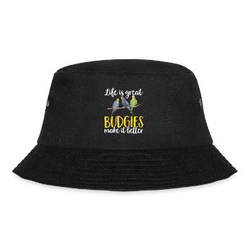 Budgerigar Parakeet Bird Pet Gift - Bucket Hat - black - Front - Lela (165cm)