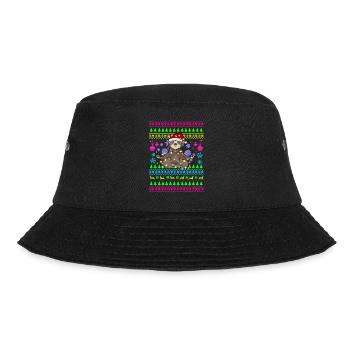 Lustig Weihnachtsoutfit Ugly Christmas Faultier - Bucket Hat - Schwarz - Vorne - Lela (165cm)