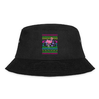 Funny Christmas Outfit Ugly Christmas Flamingo - Bucket Hat - black - Front - Lela (165cm)