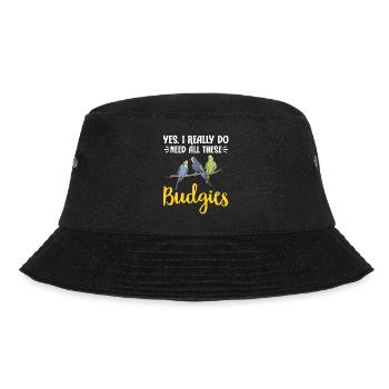 Budgerigar Parakeet Bird Pet Gift - Bucket Hat - black - Front - Lela (165cm)
