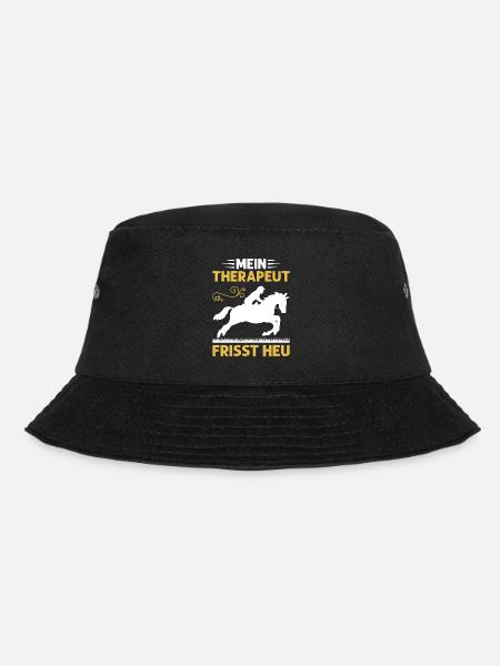 Mein Therapeut Frisst Heu Reiten - Bucket Hat - Schwarz