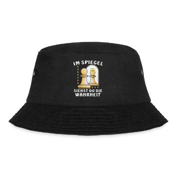 IM SPIEGEL SIEHST DU DIE WAHRHEIT - Bucket Hat - Schwarz - Vorne - Lela (165cm)
