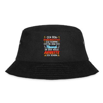 Ich arbeite schon in der Hölle Schulbegleiter - Bucket Hat - Schwarz - Vorne - Lela (165cm)