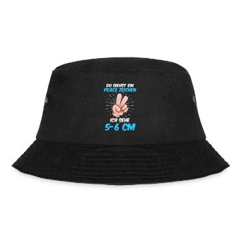 Du siehst ein Peace ich sehe 5-6 cm Hebamme - Bucket Hat - Schwarz - Vorne - Lela (165cm)