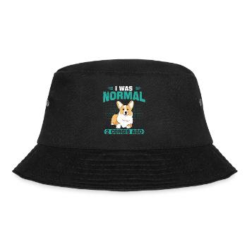 I Was Normal 2 Corgis Ago - Bucket Hat - Schwarz - Vorne - Lela (165cm)