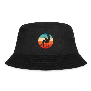 Retro Graphic Bank Clerk Bookkeeper Bank Employee - Bucket Hat - Schwarz - Vorne - Lela (165cm)