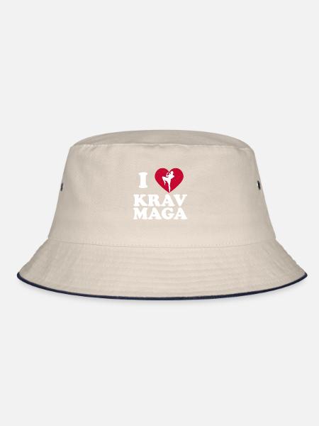 Krav Maga Apparel Israeli Self - Bucket Hat - ecru/navy - Front