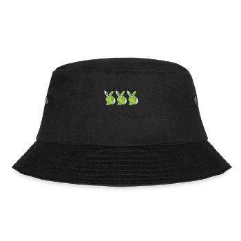 Earth Day Cute Rabbit loves Planet World - Bucket Hat - Schwarz - Vorne - Lela (165cm)