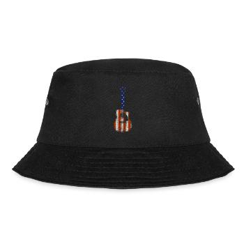 Acoustic Guitar Player Musician US American Flag G - Bucket Hat - Schwarz - Vorne - Lela (165cm)