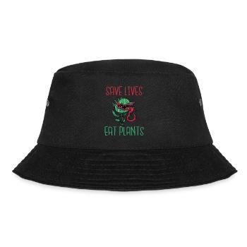 Veggie Lover Vegan Gift - Bucket Hat - black - Front - Lela (165cm)