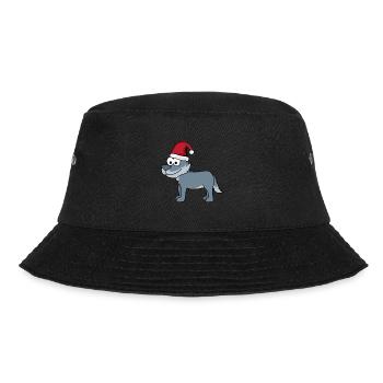 Wolf Comic Weihnachten - Bucket Hat - Schwarz - Vorne - Lela (165cm)