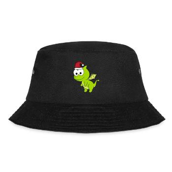 Drache Comic Weihnachten - Bucket Hat - Schwarz - Vorne - Lela (165cm)