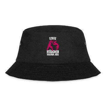 Kampfsport Echte Mädchen machen Judo - Bucket Hat - Schwarz - Vorne - Lela (165cm)