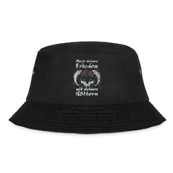 Wikinger Totenkopf , mach deinen Frieden mit - Bucket Hat - Schwarz - Vorne - Lela (165cm)
