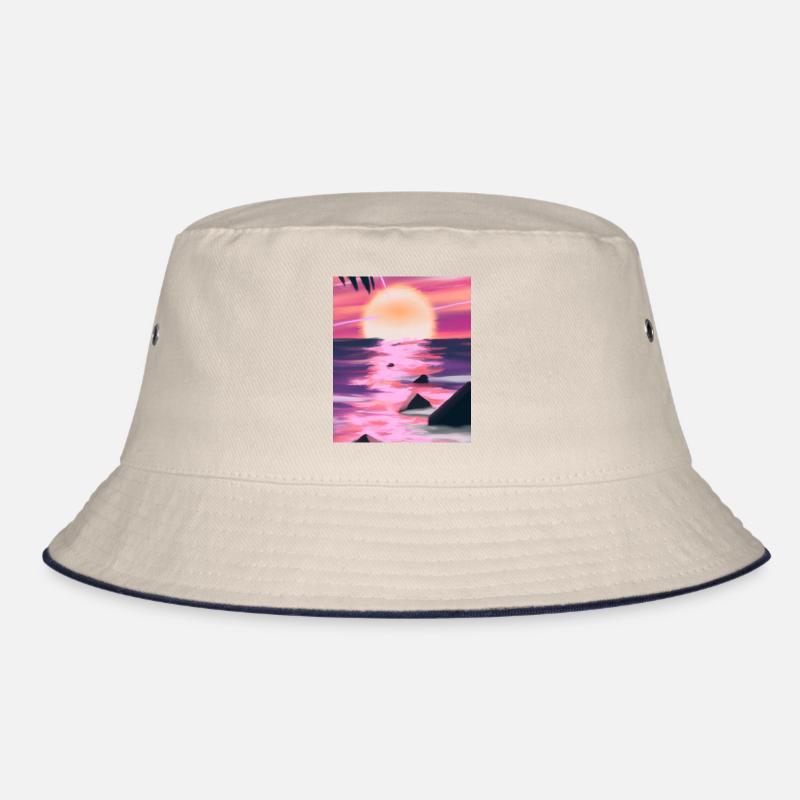 Vaporwave Sun Synthwave Sunset Bucket Hat