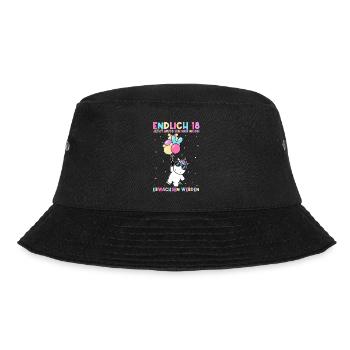 Endlich 18 Geburtstag Party Feiern Geschenk Geburt - Bucket Hat - Schwarz - Vorne - Lela (165cm)