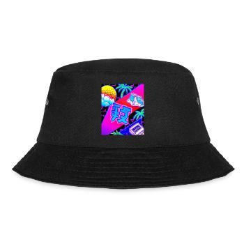 Synthwave Sun Hawaii Vaporwave Aesthetic - Bucket Hat - black - Front - Lela (165cm)