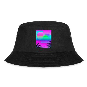 Synthwave Sun Hawaii Vaporwave Esthétique - Bob - noir - Devant - Lela (165cm)