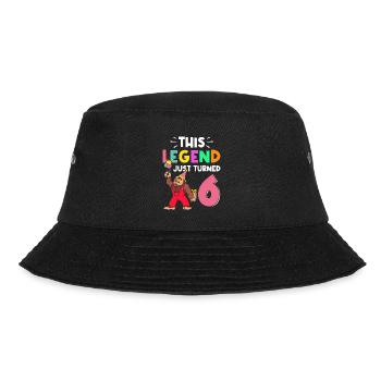 Bigfoot Party Supplies This Legend Just Turned 6 - Bucket Hat - black - Front - Lela (165cm)
