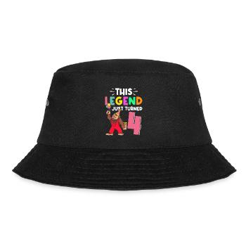 Bigfoot Party Supplies This Legend Just Turned 4 - Bucket Hat - black - Front - Lela (165cm)