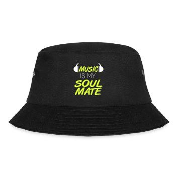 Music Is My Soulmate Retro Music Lover Designs - Bucket Hat - Schwarz - Vorne - Lela (165cm)