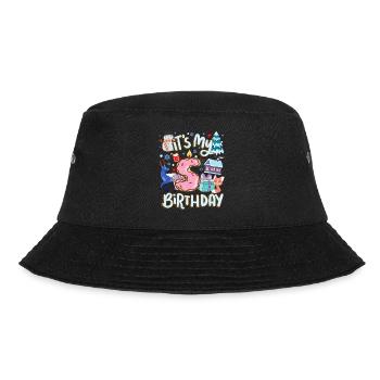 It's my 5 birthday snowman holiday donut - Bucket Hat - black - Front - Lela (165cm)