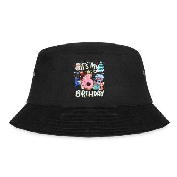 It's my 6 birthday snowman holiday donut - Bucket Hat - black - Front - Lela (165cm)