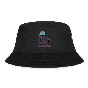 Retro Cat Graphic Cat for Cat Owners - Bucket Hat - black - Front - Lela (165cm)