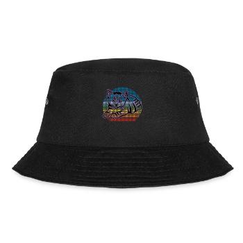 Retro Cat Graphic Cat for Cat Owners - Bucket Hat - black - Front - Lela (165cm)