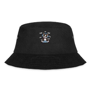 Brauner Boston-Terrier - Bucket Hat - Schwarz - Vorne - Lela (165cm)