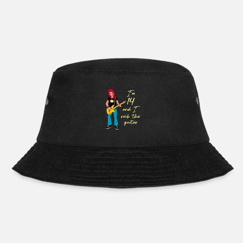 Ich bin 14 - Mädchen Gitarrist - Bucket Hat - Schwarz