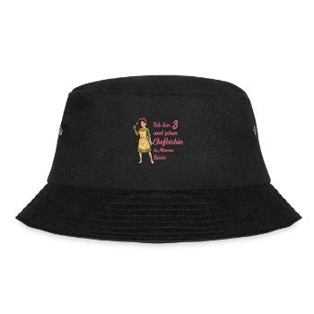 Ich bin 3 - Mädchen Koch - Bucket Hat - Schwarz - Vorne - Lela (165cm)
