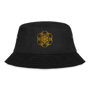 Apollonian Gold Sacred Geo Flower Of Life - Bucket Hat - black - Front - Lela (165cm)