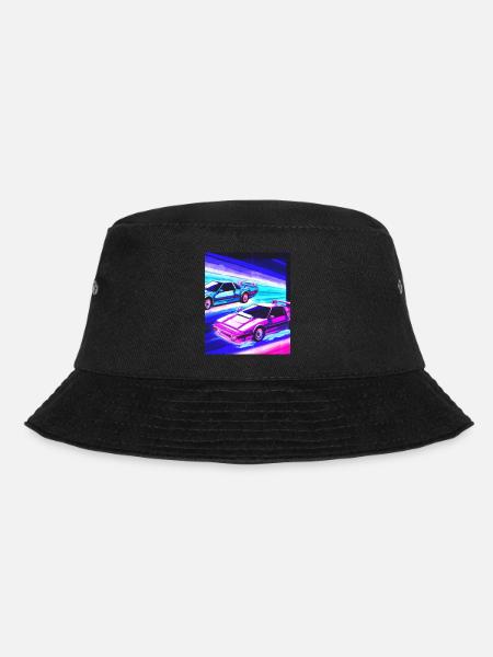 Vaporwave Aesthetic Synthwave Car - Bucket Hat - Schwarz