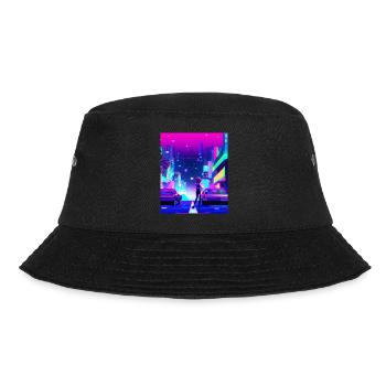 Vaporwave Esthétique Synthwave City Anime Girl - Bob - noir - Devant - Lela (165cm)