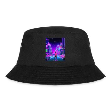 Vaporwave Esthétique Synthwave City Anime Girl - Bob - noir - Devant - Lela (165cm)