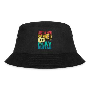 Musiker Nur ein Mann der spielt gerne Gitarre - Bucket Hat - Schwarz - Vorne - Lela (165cm)