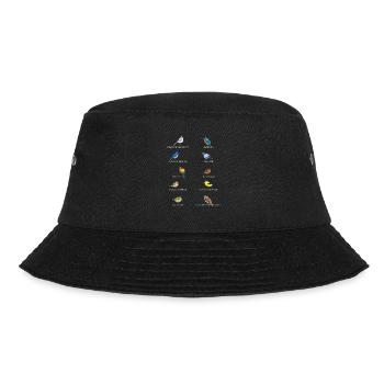 Vogelmotiv Vögel Amsel Rotkehlchen Geschenk Naturs - Bucket Hat - Schwarz - Vorne - Lela (165cm)