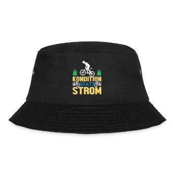 Kondition Statt Strom Fahrrad Fahrradfahrer - Bucket Hat - Schwarz - Vorne - Lela (165cm)