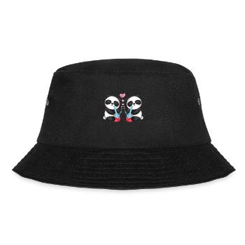 Panda Bears in Love Smoke Bong Cute - Bucket Hat - black - Front - Lela (165cm)