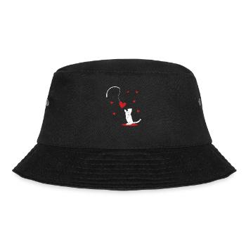 Katzenspielzeug Liebe V-Day Katzen Liebhaber - Bucket Hat - Schwarz - Vorne - Lela (165cm)